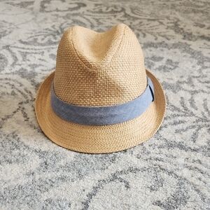 Stylish Tan Fedora with Blue Band